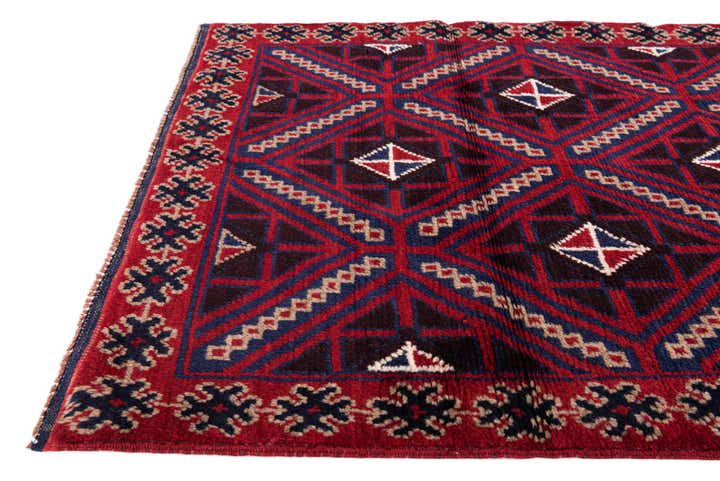 3' x 4' 9 Hand Knotted Balouch Persian Wool Rug