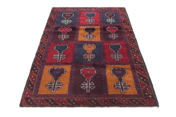 3' x 4' 7 Hand Knotted Balouch Persian Wool Rug