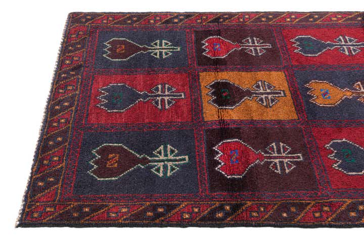3' x 4' 7 Hand Knotted Balouch Persian Wool Rug