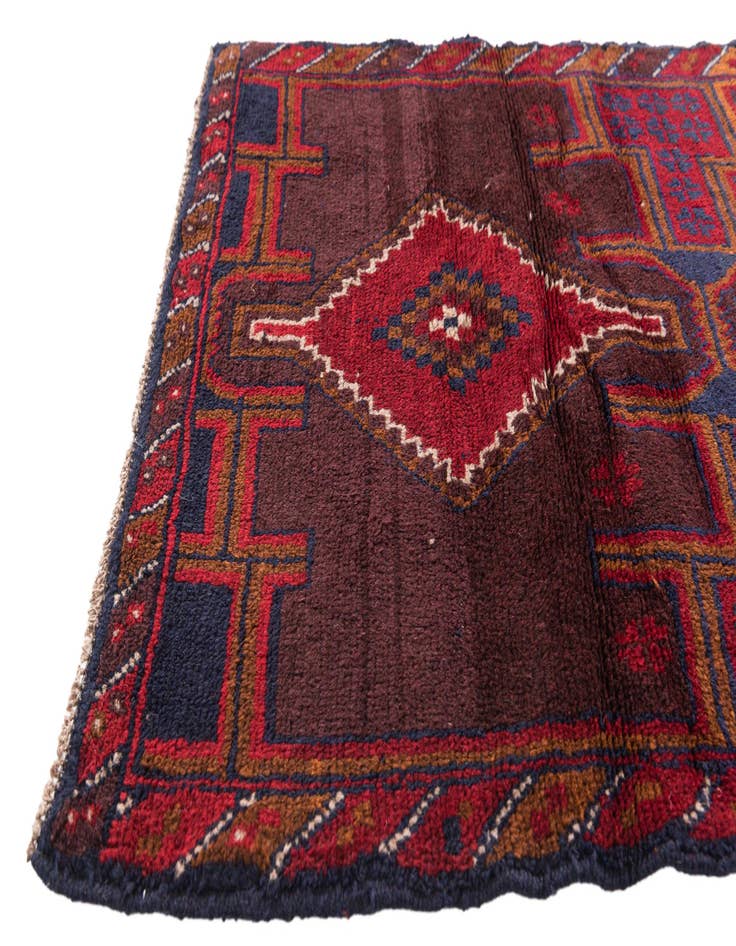 Detail image of 2' 10 x 4' 6 Hand Knotted Balouch Persian Wool Rug