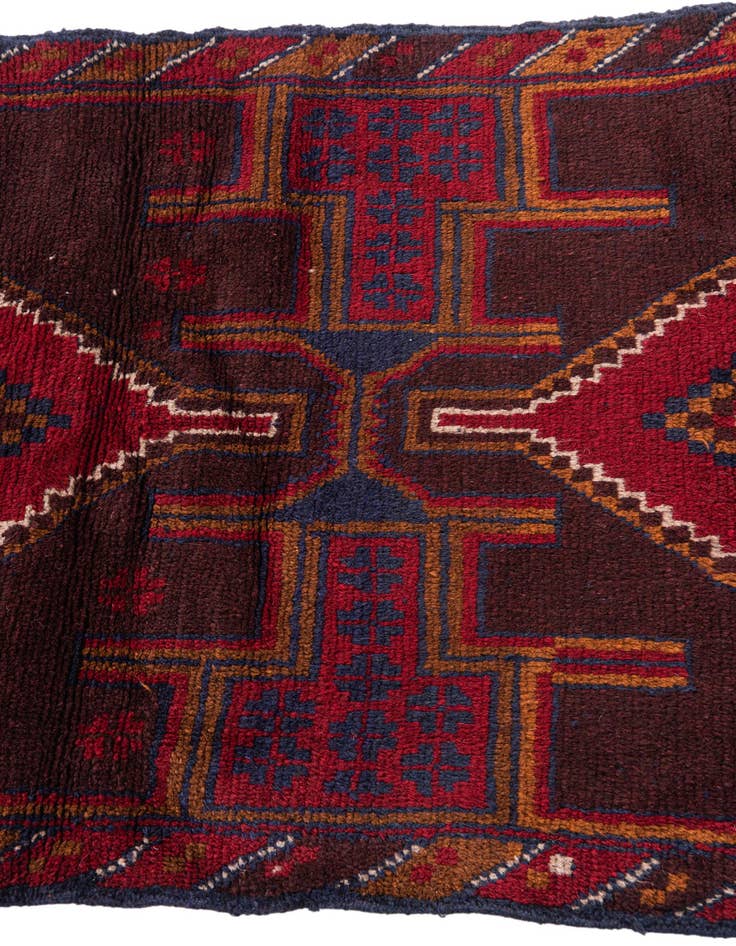 Detail image of 2' 10 x 4' 6 Hand Knotted Balouch Persian Wool Rug