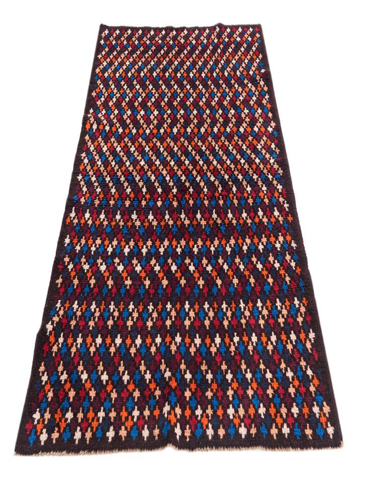 Detail image of 4' x 5' 8  Hand Knotted Balouch Wool Rug