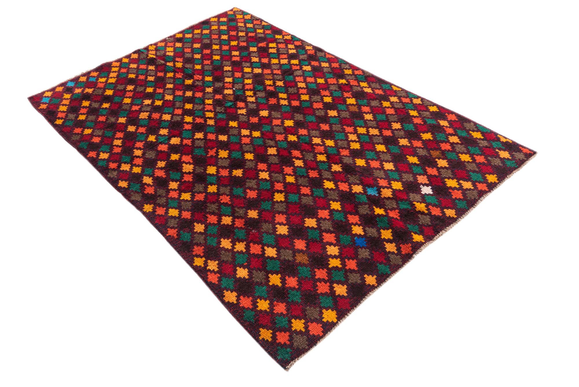 4' x 5' 9 Hand Knotted Balouch Wool Rug
