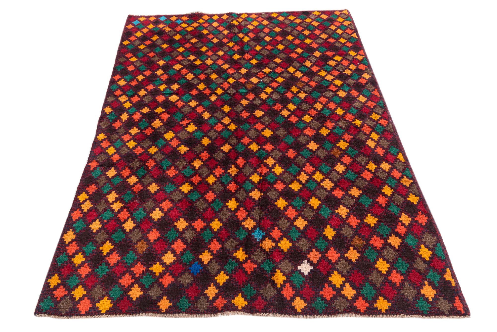 4' x 5' 9 Hand Knotted Balouch Wool Rug