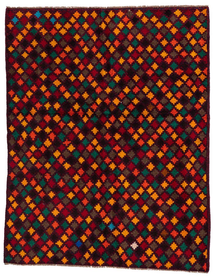 Detail image of 4' x 5' 9 Hand Knotted Balouch Wool Rug