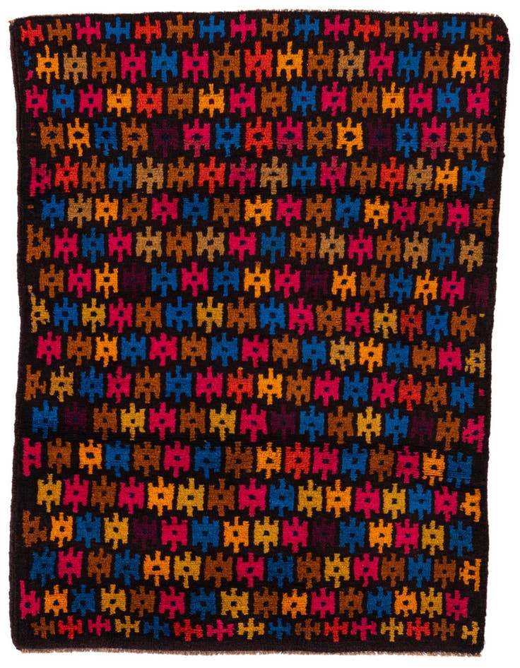 Detail image of 2' 10 x 4' 7 Hand Knotted Balouch Wool Rug