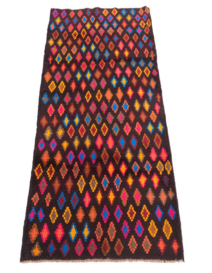 Detail image of 3' 2 x 4' 3  Hand Knotted Balouch Wool Rug