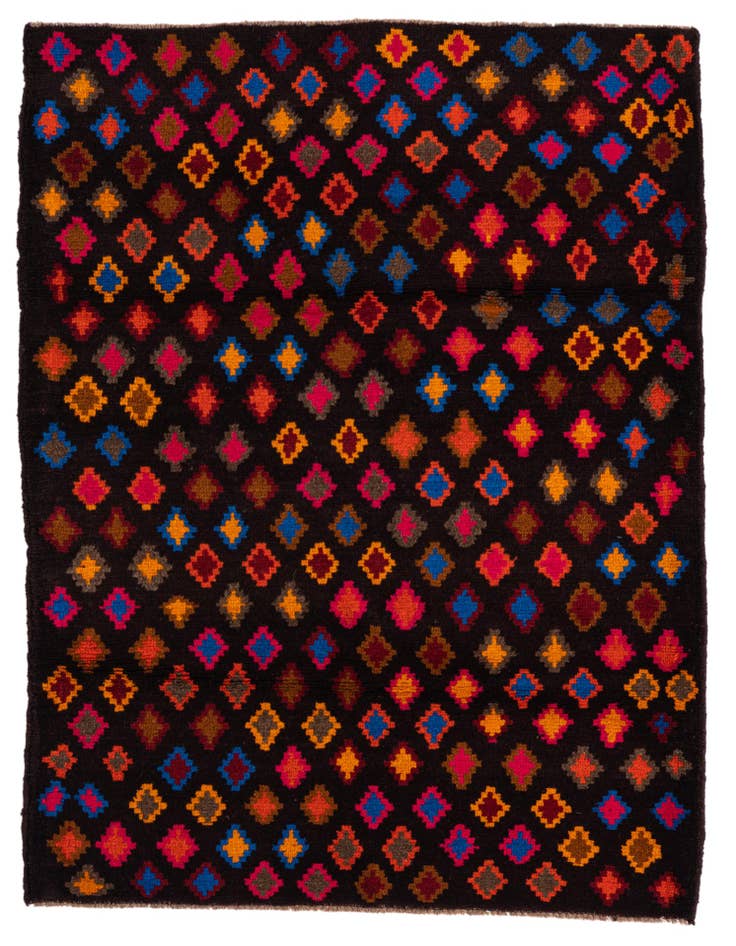 Detail image of 3' 2 x 4' 3 Hand Knotted Balouch Wool Rug