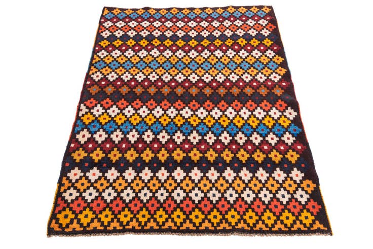 Detail image of 3' 1 x 4' 6 Hand Knotted Balouch Wool Rug