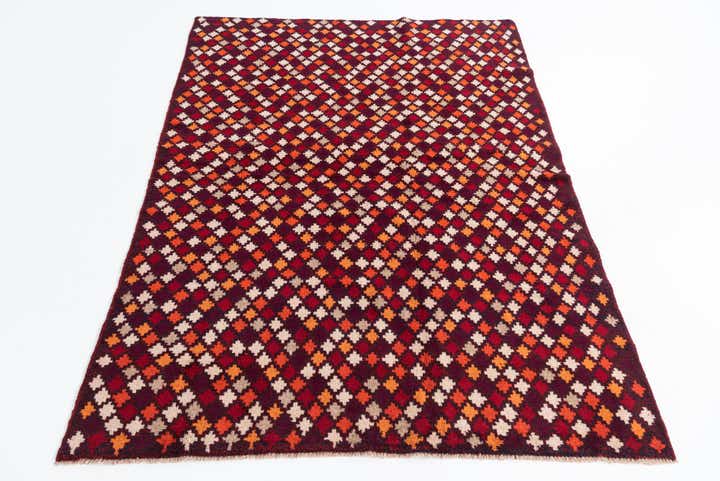 4' 10 x 6' 8 Hand Knotted Balouch Wool Rug
