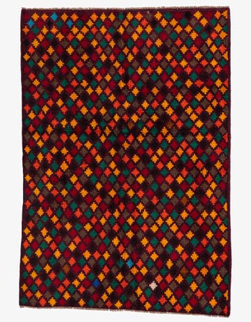 4' x 5' 9 Hand Knotted Balouch Wool Rug