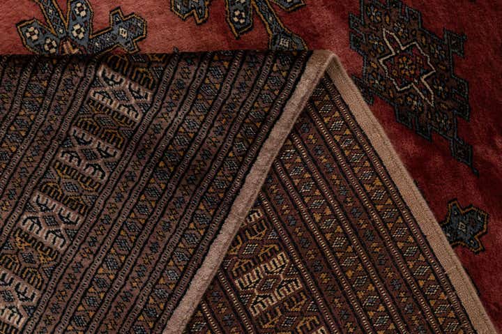 225cm x 305cm anudado a mano Bokhara Alfombra Oriental Lana