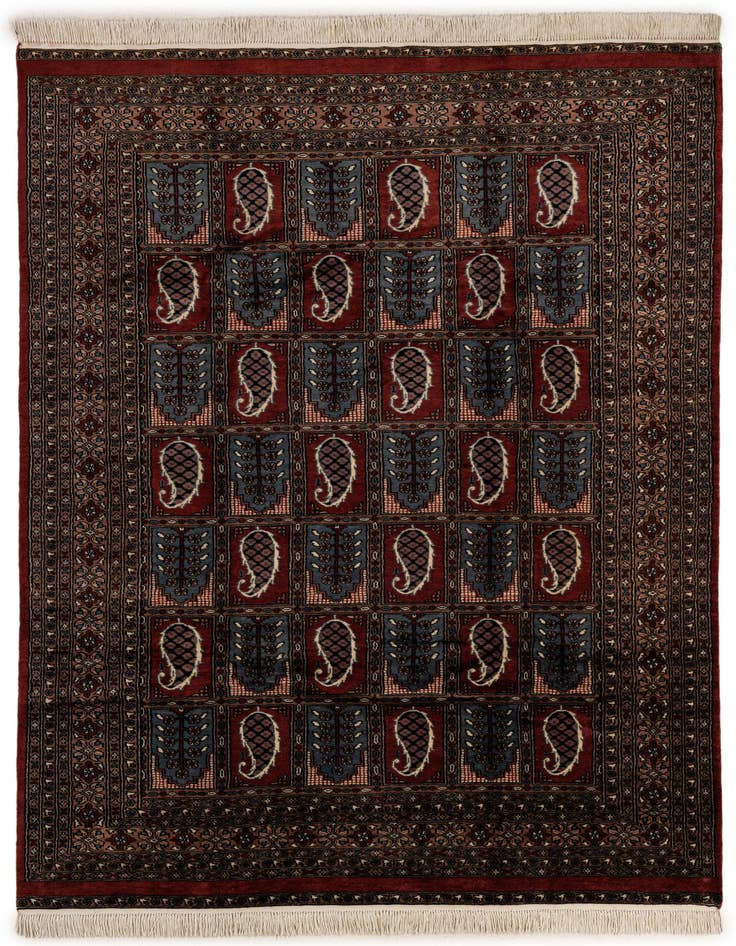 Detail image of 6' x 9' Hand Knotted Bokhara Oriental Wool Rug