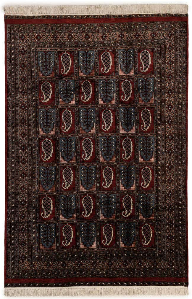 6' x 9' Hand Knotted Bokhara Oriental Wool Rug