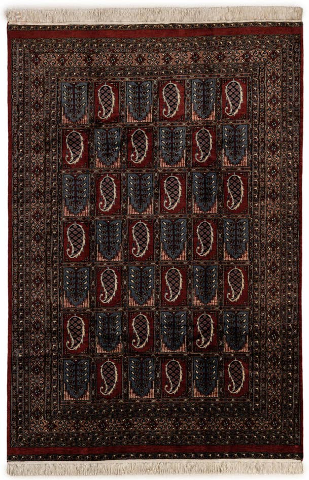 Detail image of 6' x 9' Hand Knotted Bokhara Oriental Wool Rug
