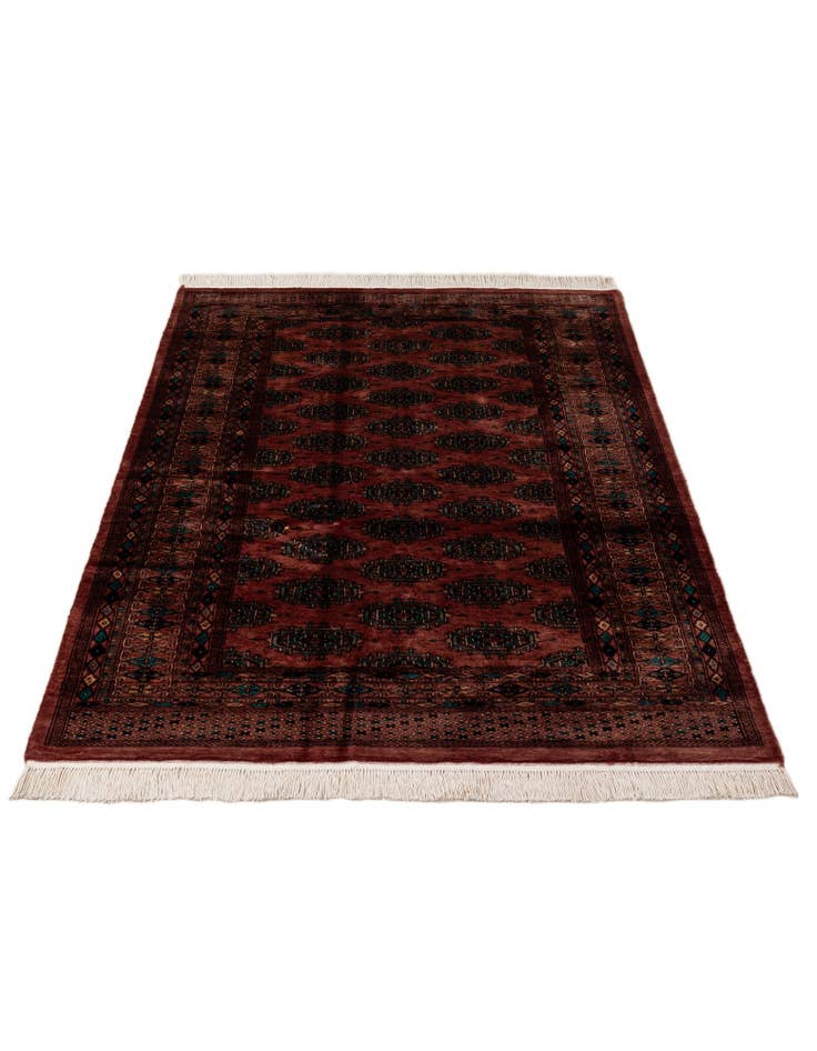Detail image of 4' 2 x 6' 2 Hand Knotted Bokhara Wool Rug
