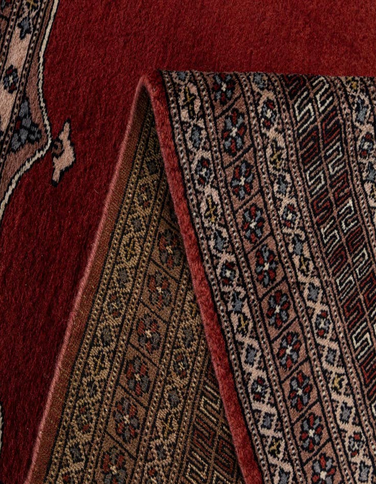 Detail image of 5' 4 x 8' 7  Hand Knotted Bokhara Oriental Wool Rug