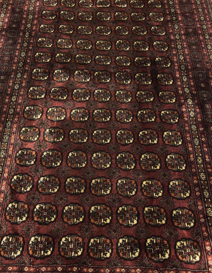 Detail image of 7' x 9' Hand Knotted Bokhara Oriental Wool Rug