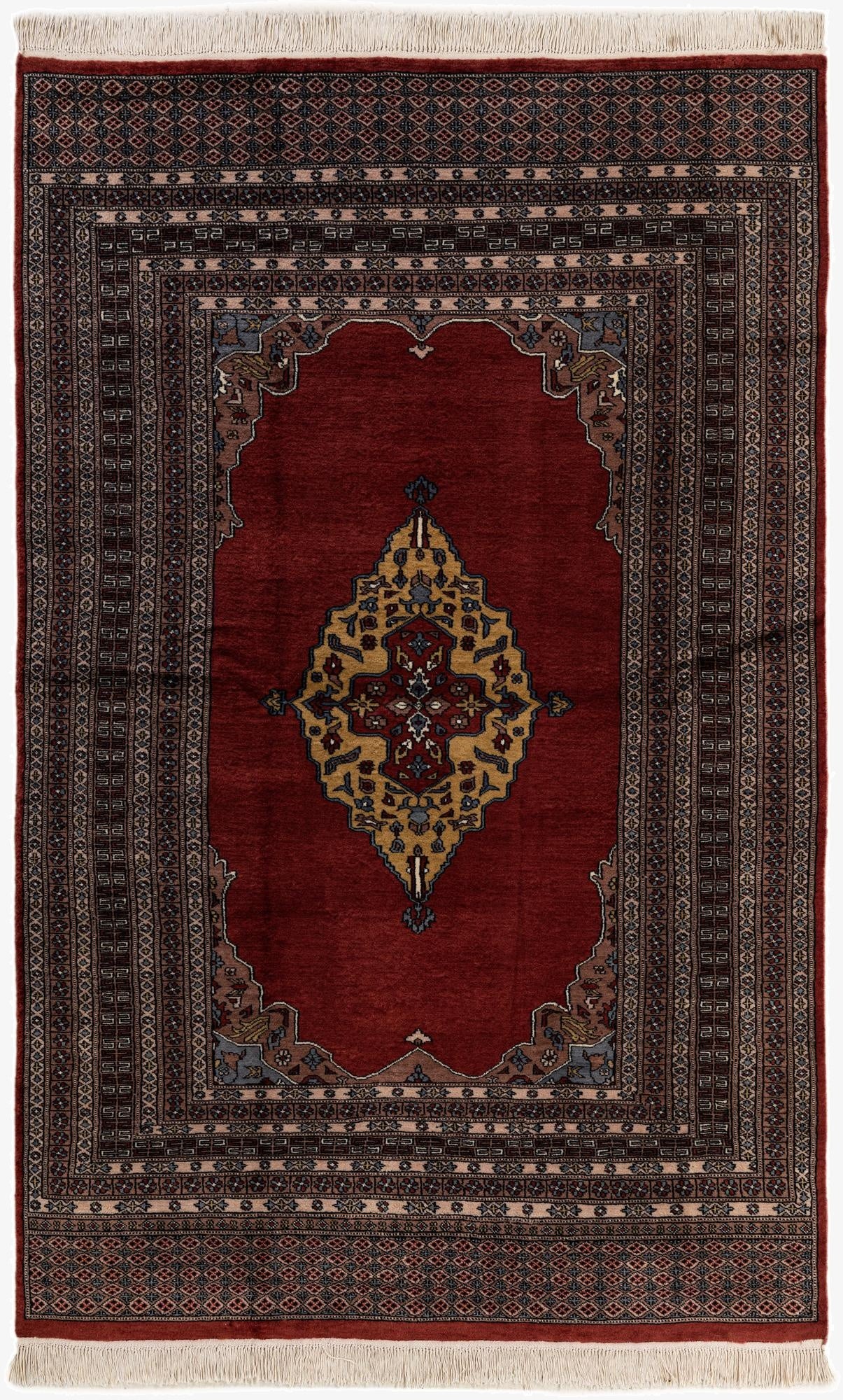 5' 4 x 8' 7  Hand Knotted Bokhara Oriental Wool Rug