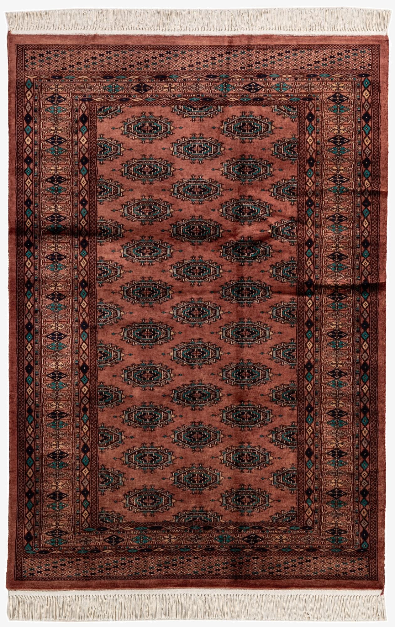 4' 2 x 6' 2  Hand Knotted Bokhara Wool Rug
