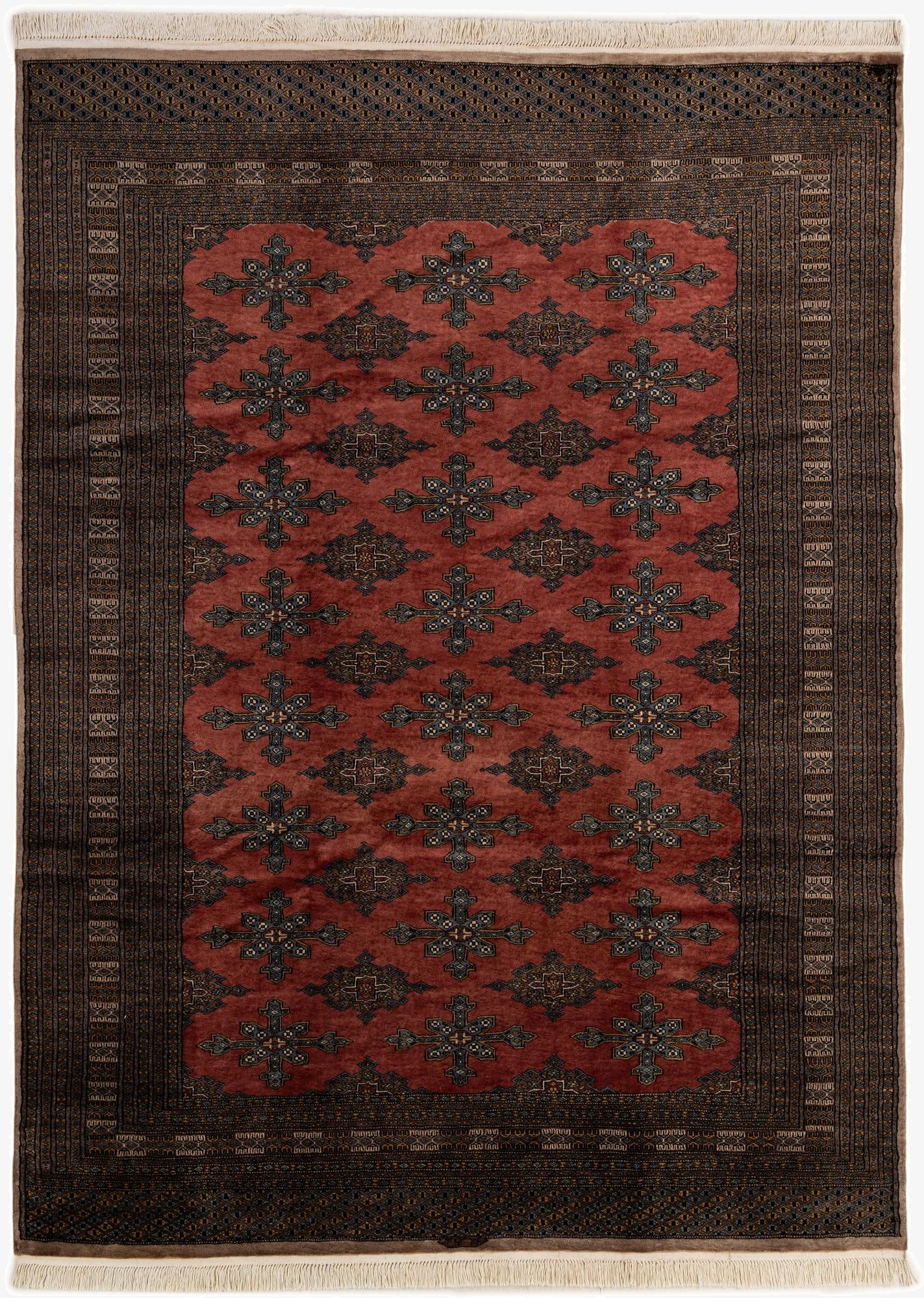 7' 5 x 10'  Hand Knotted Bokhara Oriental Wool Rug