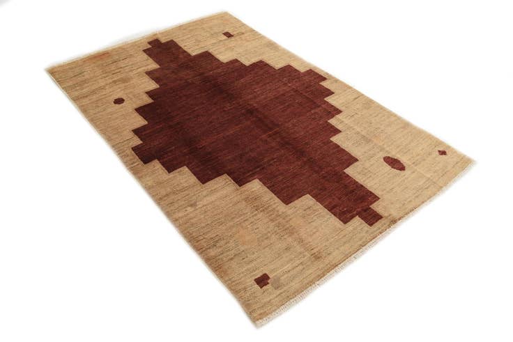 Detail image of 3' 10 x 5' 10 Hand Knotted Kashkuli Gabbeh Wool Rug