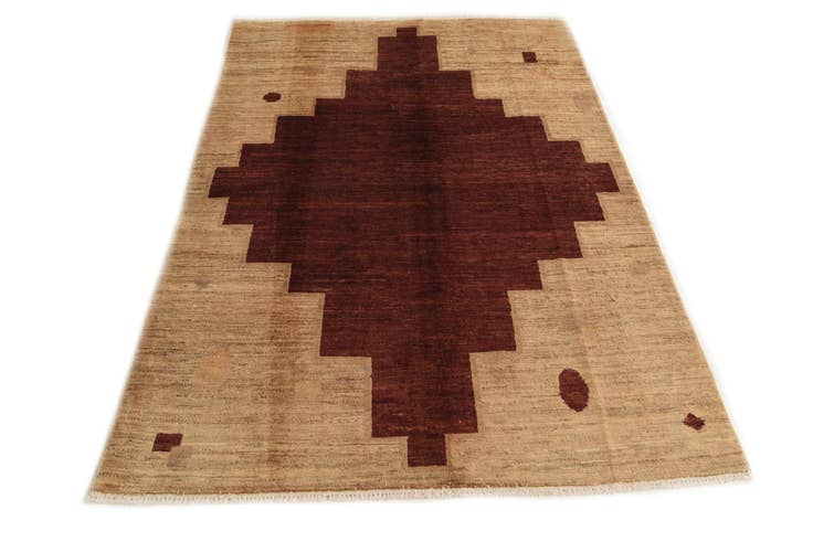 Detail image of 3' 10 x 5' 10 Hand Knotted Kashkuli Gabbeh Wool Rug