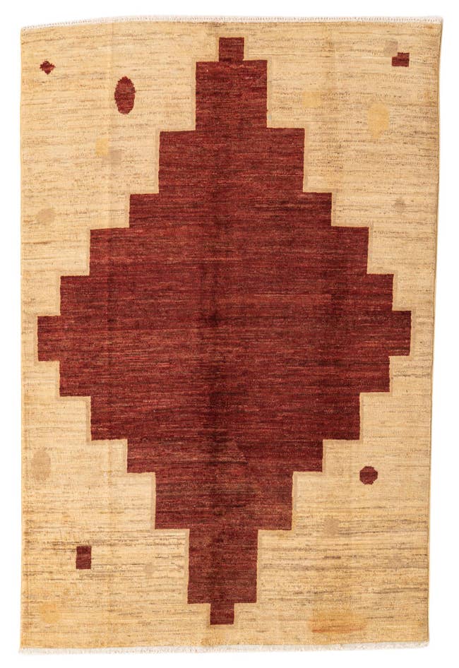 Detail image of 3' 10 x 5' 10 Hand Knotted Kashkuli Gabbeh Wool Rug