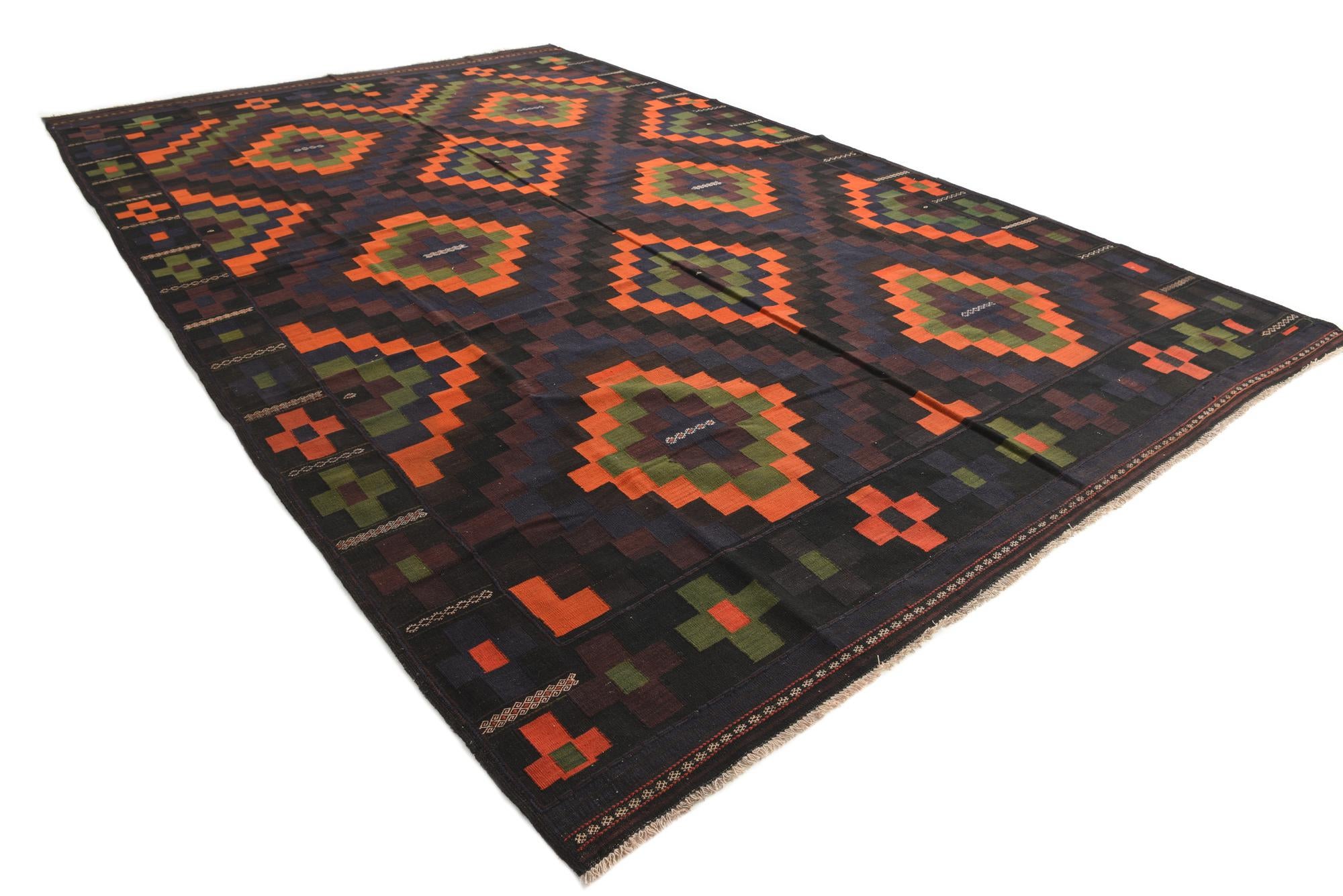 10' x 15' 9 Hand Woven Kilim Afghan Wool Rug