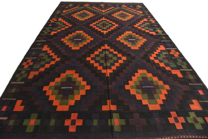 10' x 15' 9 Hand Woven Kilim Afghan Wool Rug