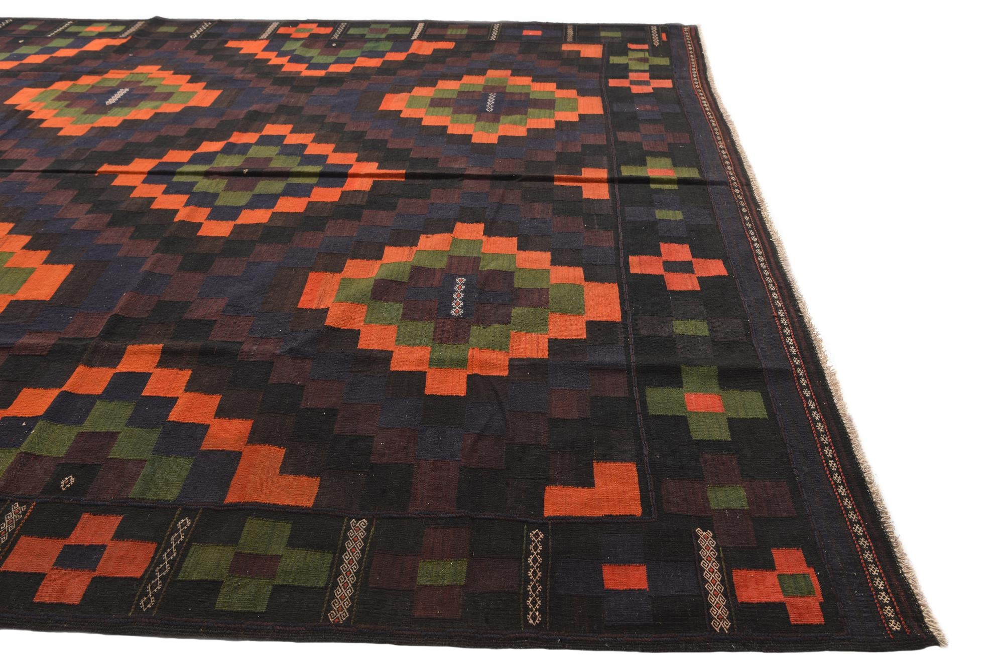 10' x 15' 9 Hand Woven Kilim Afghan Wool Rug