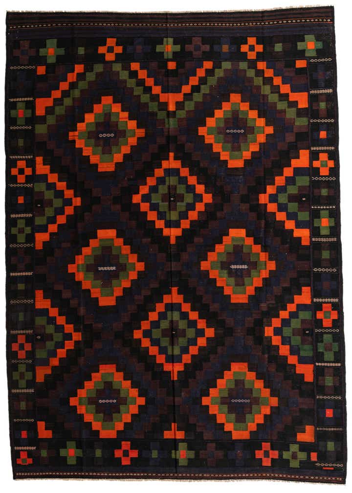 10' x 15' 9 Hand Woven Kilim Afghan Wool Rug