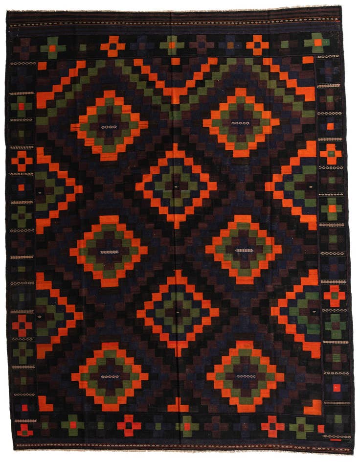 Detail image of 10' x 15' 9 Hand Woven Kilim Afghan Wool Rug