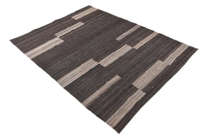 4' 4 x 5' 9 Hand Woven Kilim Modern Wool Rug