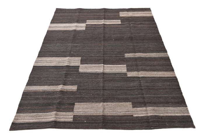 4' 4 x 5' 9 Hand Woven Kilim Modern Wool Rug