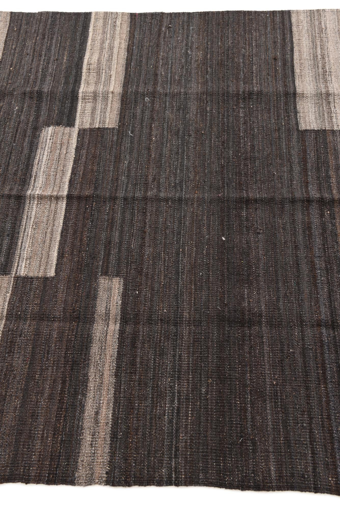 4' 4 x 5' 9 Hand Woven Kilim Modern Wool Rug