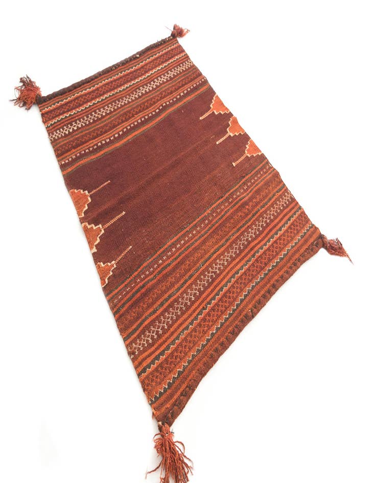 Detail image of 3' 2 x 4' 2  Hand Woven Kilim Modern Wool Rug