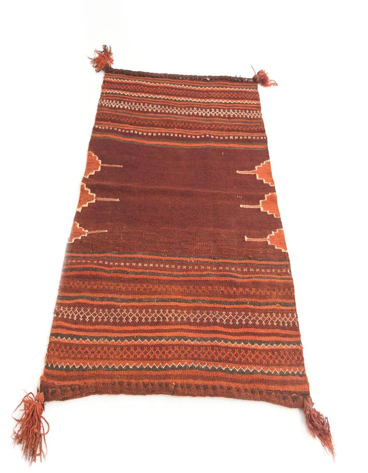 Detail image of 3' 2 x 4' 2  Hand Woven Kilim Modern Wool Rug