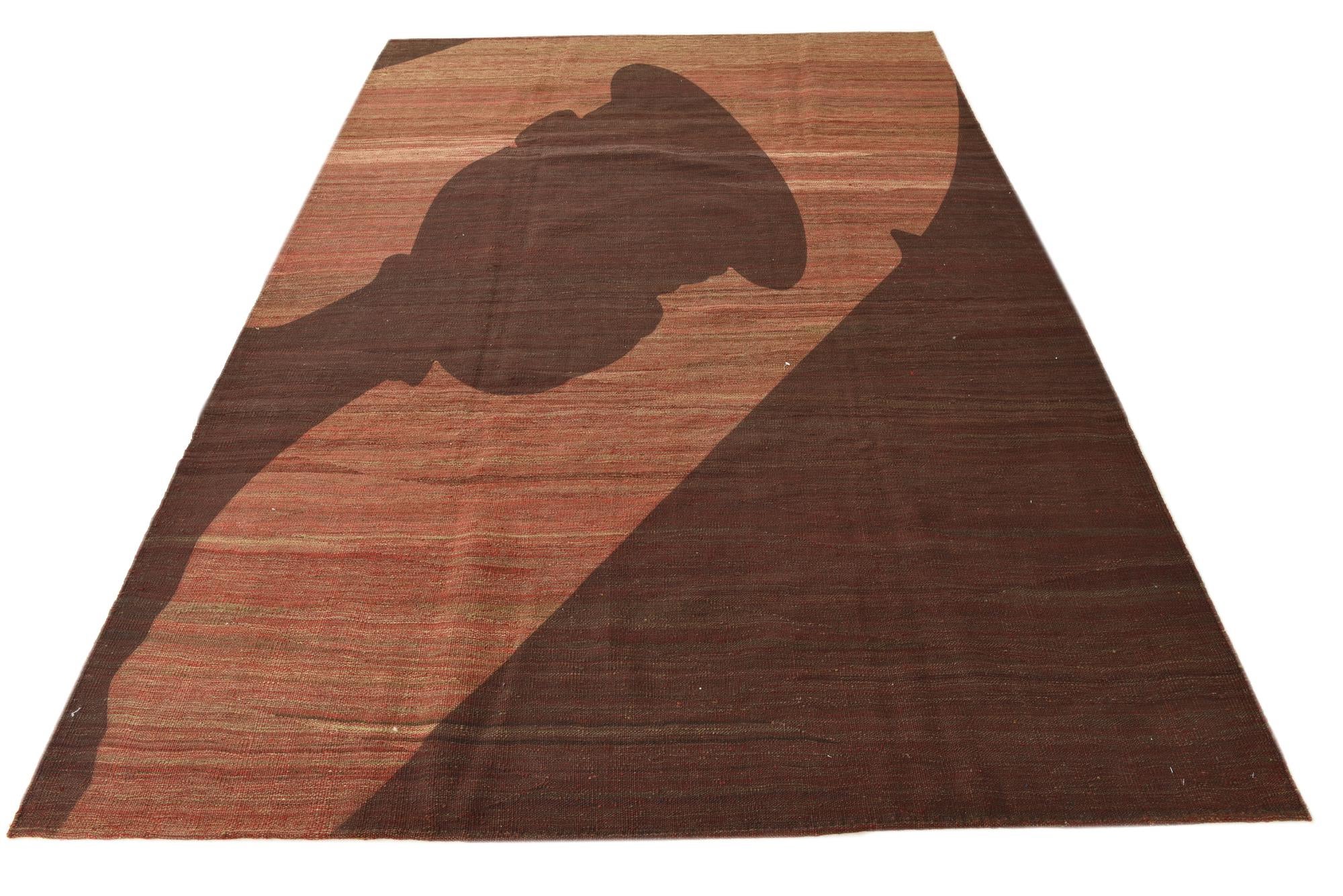 6' 3 x 9' Hand Woven Kilim Modern Wool Rug