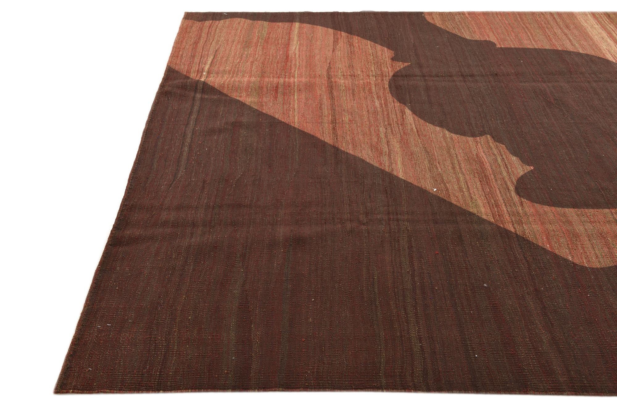 6' 3 x 9' Hand Woven Kilim Modern Wool Rug