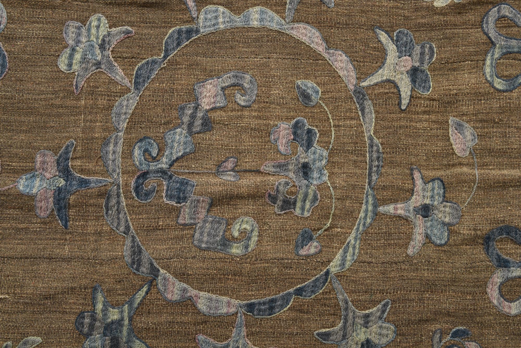 5' 6 x 7' 4 Hand Woven Kilim Suzani Wool Rug