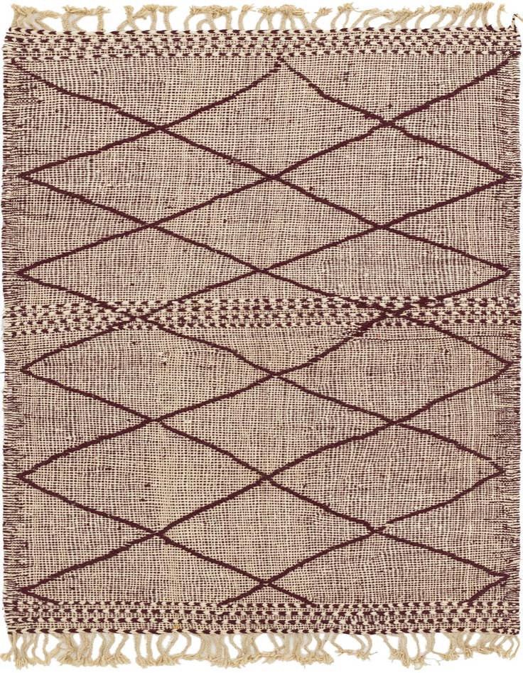 Detail image of 3' 9 x 6' 10 Hand Knotted Moroccan Wool Rug