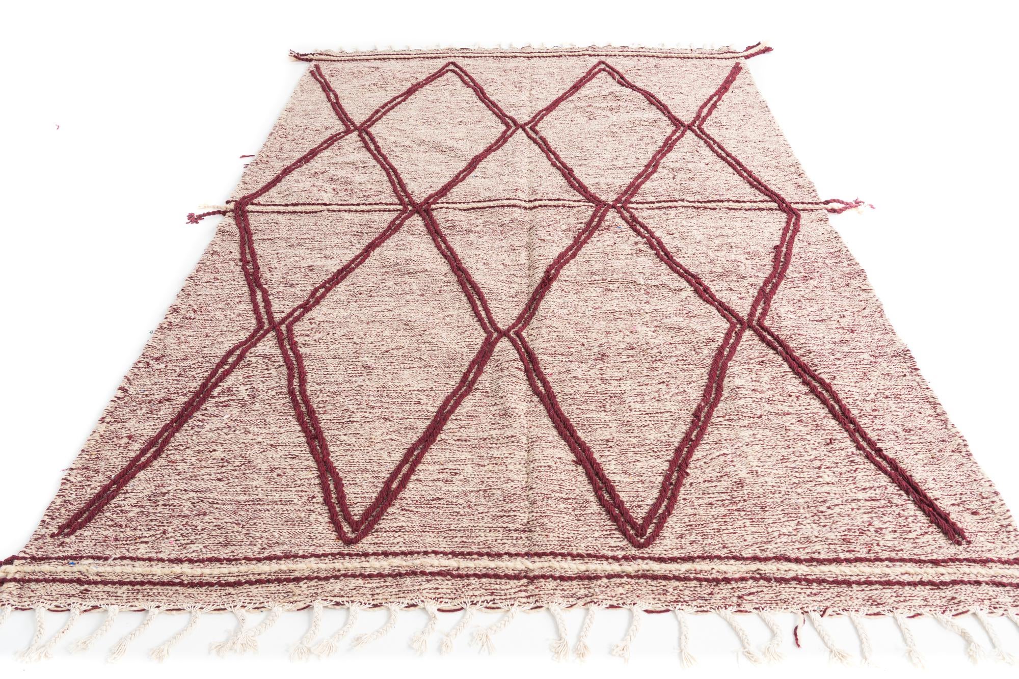 6' 5 x 9' 8 Hand Knotted Moroccan Wool Rug