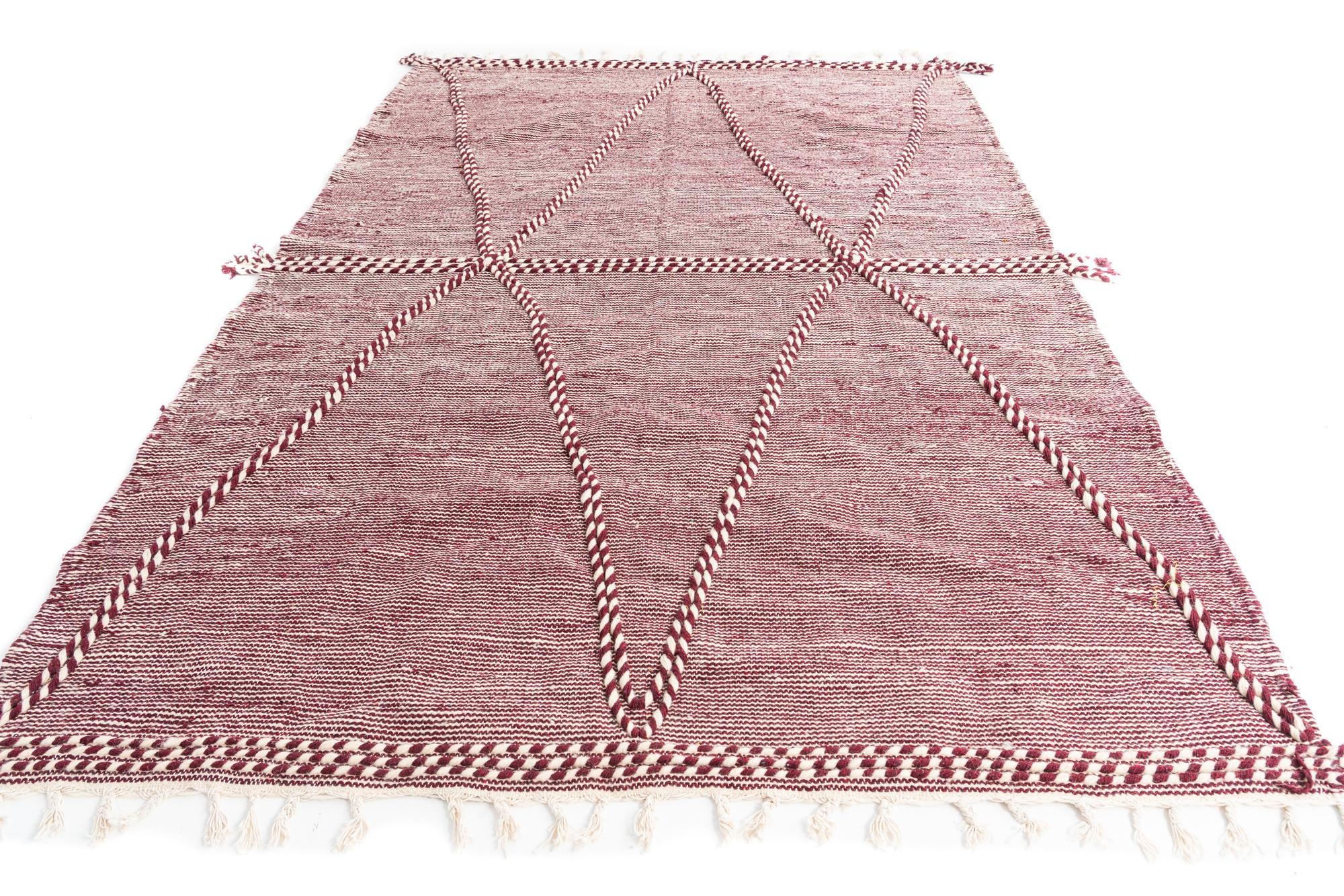6' 7 x 9' 10 Hand Knotted Moroccan Wool Rug