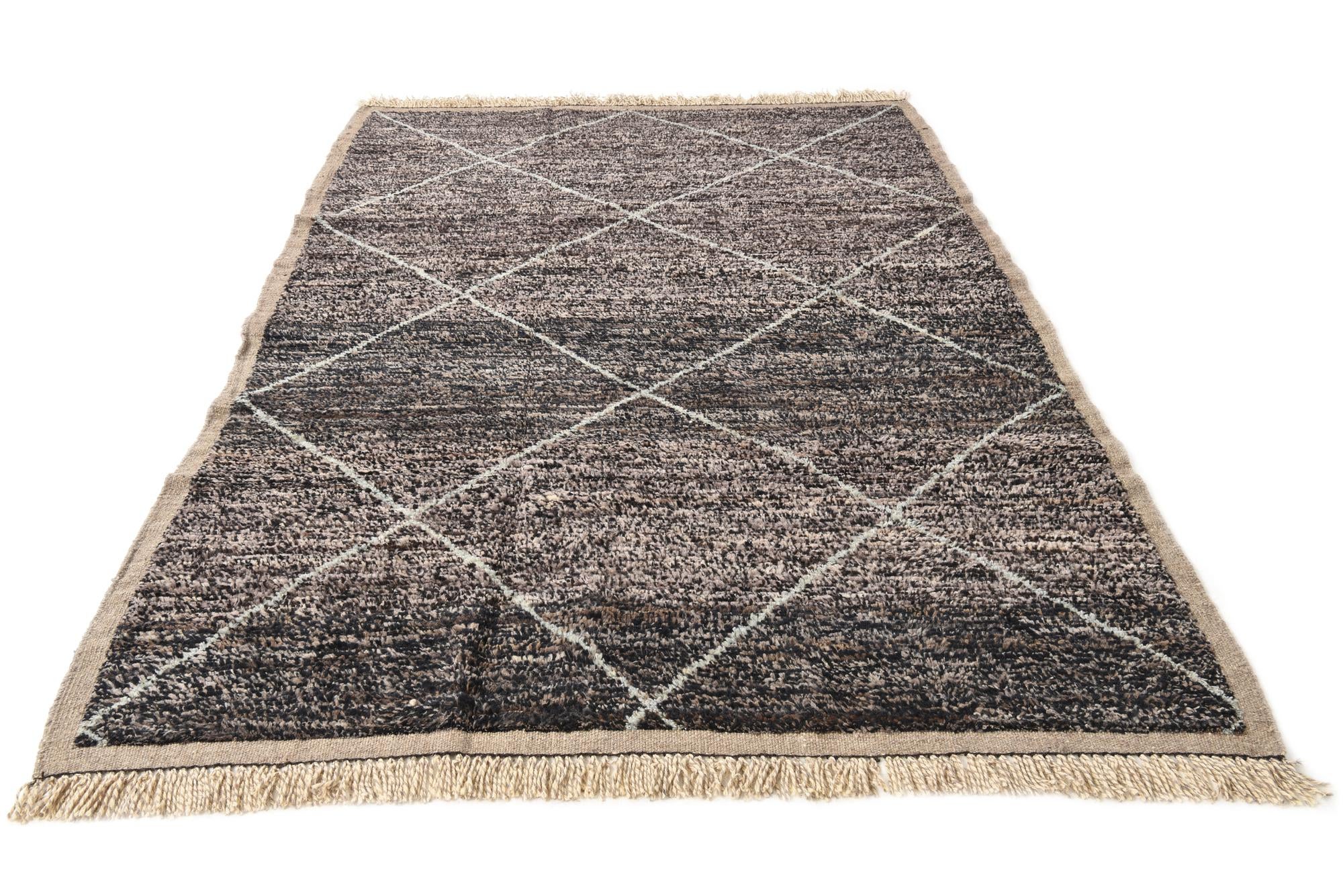 5' 11 x 9' 2 Hand Knotted Moroccan Wool Rug