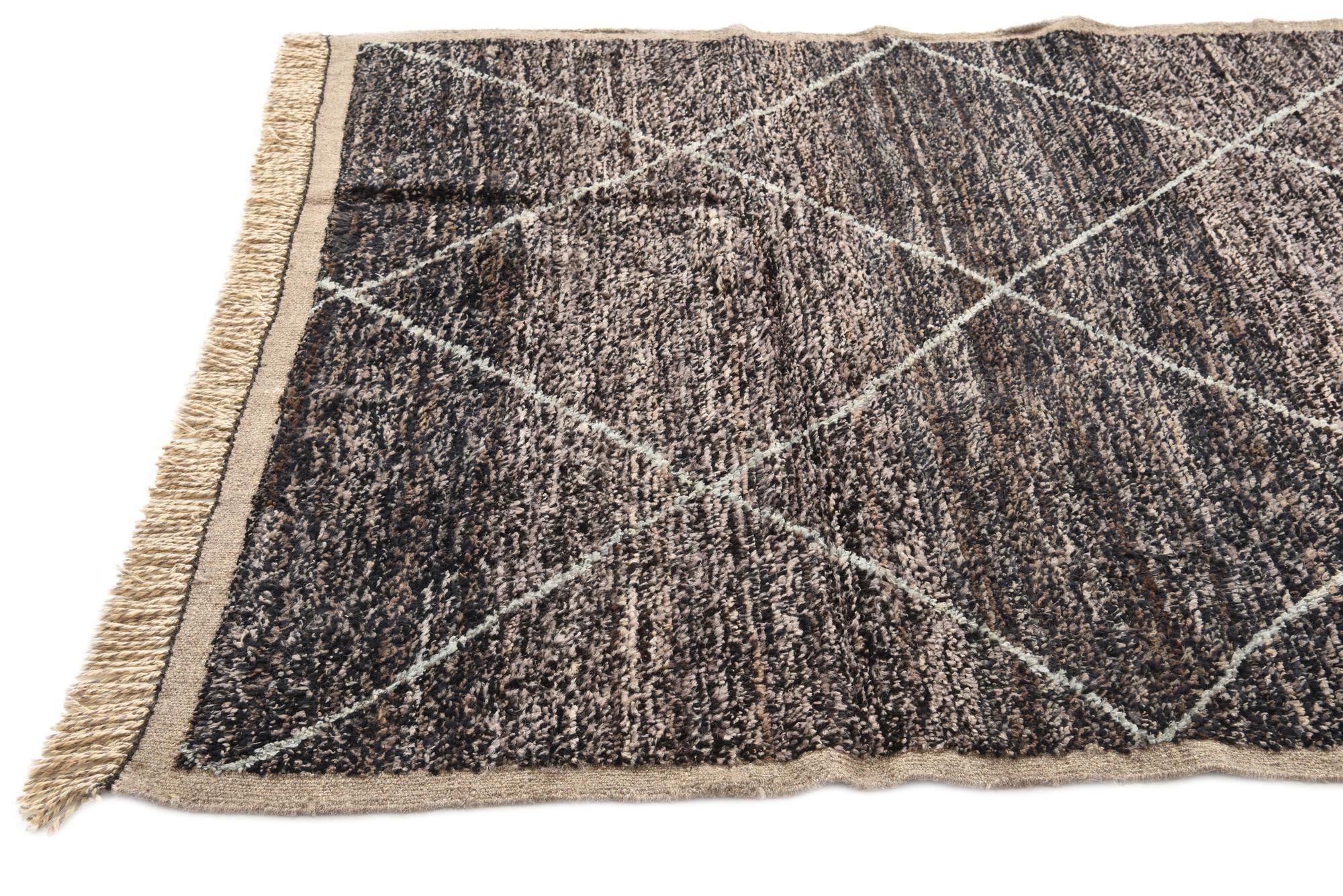 5' 11 x 9' 2 Hand Knotted Moroccan Wool Rug