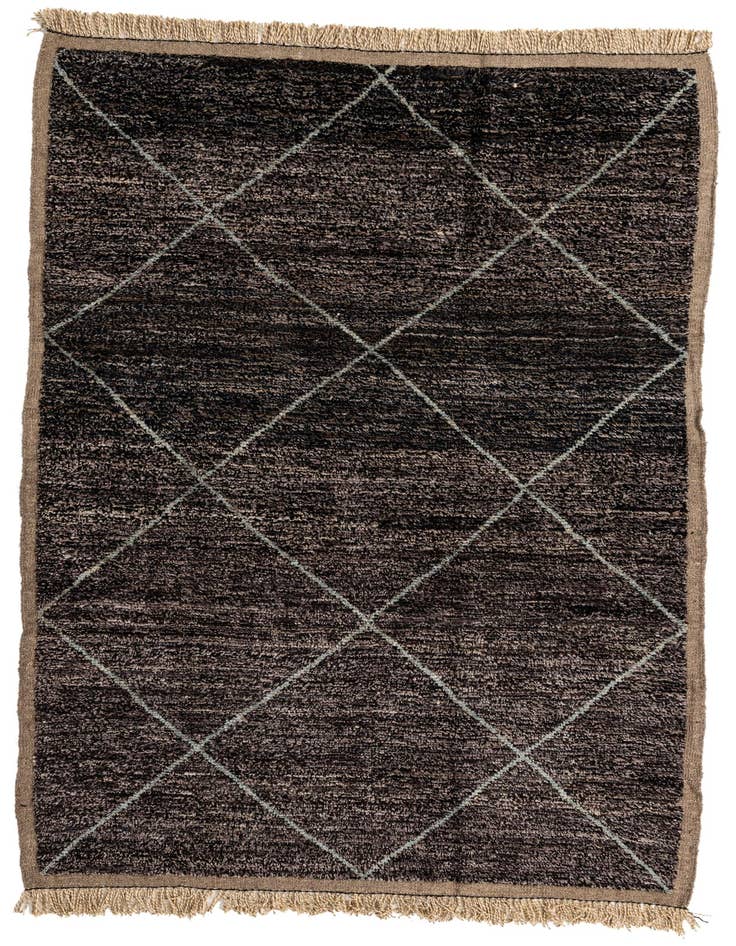Detail image of 5' 11 x 9' 2 Hand Knotted Moroccan Wool Rug