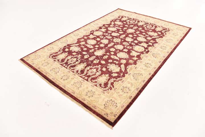 5' 5 x 8' 3 Hand Woven Peshawar Ziegler Wool Rug