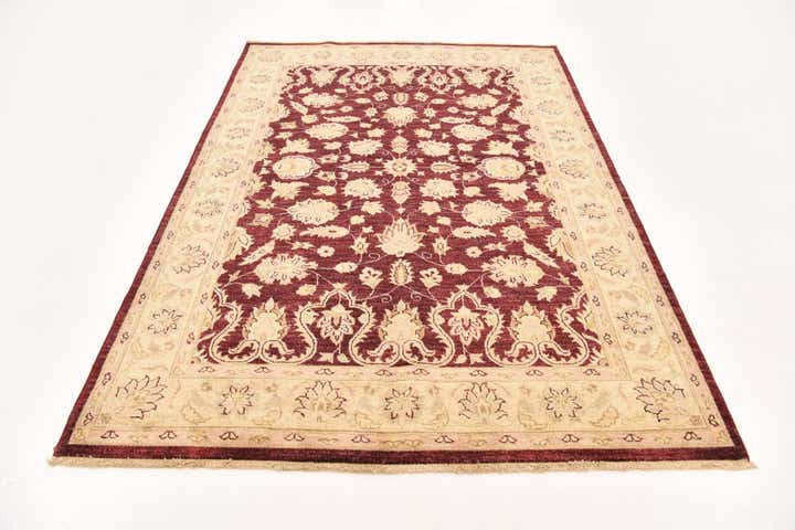 5' 5 x 8' 3 Hand Woven Peshawar Ziegler Wool Rug