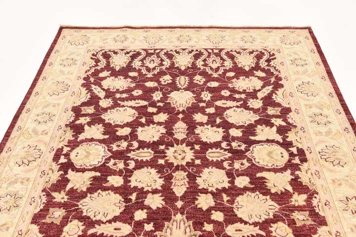 5' 5 x 8' 3 Hand Woven Peshawar Ziegler Wool Rug